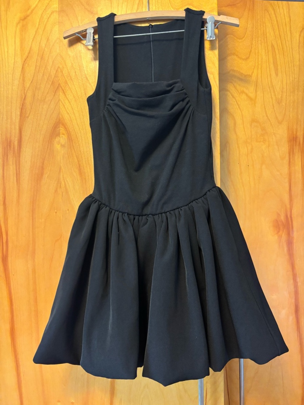Commense Black Sleeveless Bubble Mini Dress